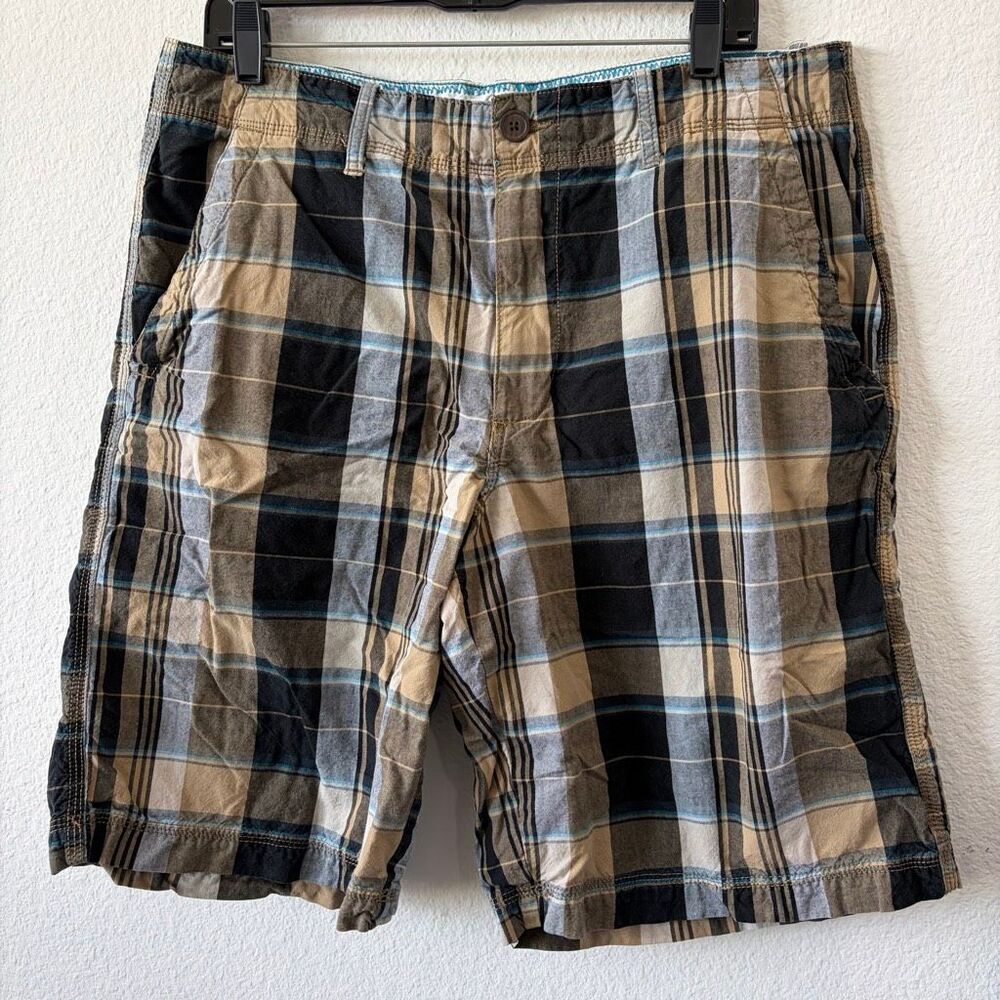 Route 66 Men’s Plaid Flat Front Casual Shorts Size 36